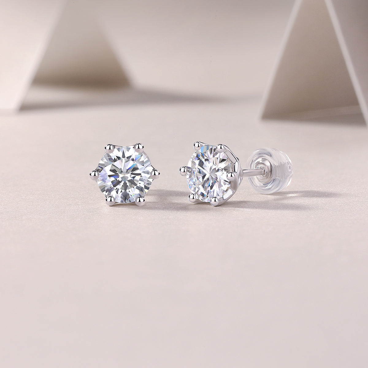 Freehand Flower Diamond Stud Earrings