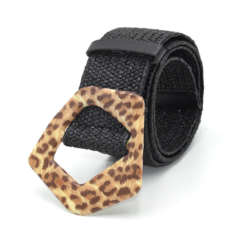 Ceinture large en coton et lin