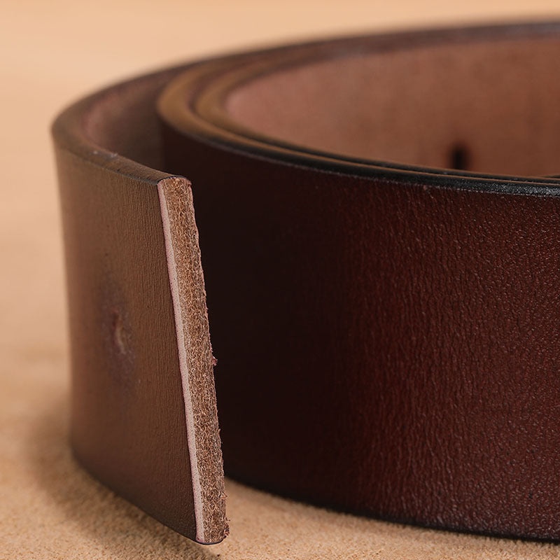 Ceinture de pantalon rétro en cuir véritable avec lettre V