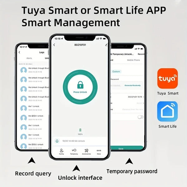 Tuya Smartes Türschloss mit App &amp; Schlüssel