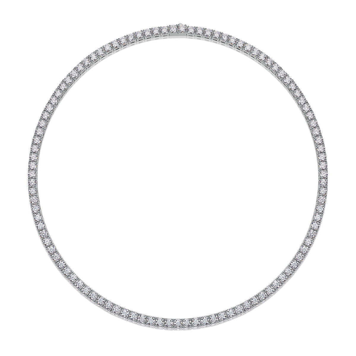 Luxuriöse Halskette aus Mosan-Diamant-Silber 925