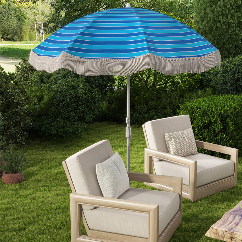 6.5FT Fringe Beach Umbrella w/ Tilt
