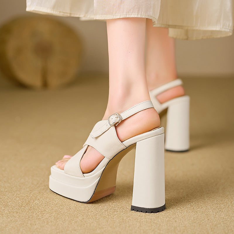 Personalisierte Peep Toe Sandalen Damen