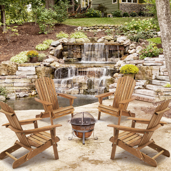 Wooden Folding Outdoor Beach Chair Set