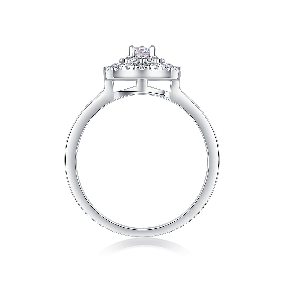 Set of Large Moissanite Silver Rings