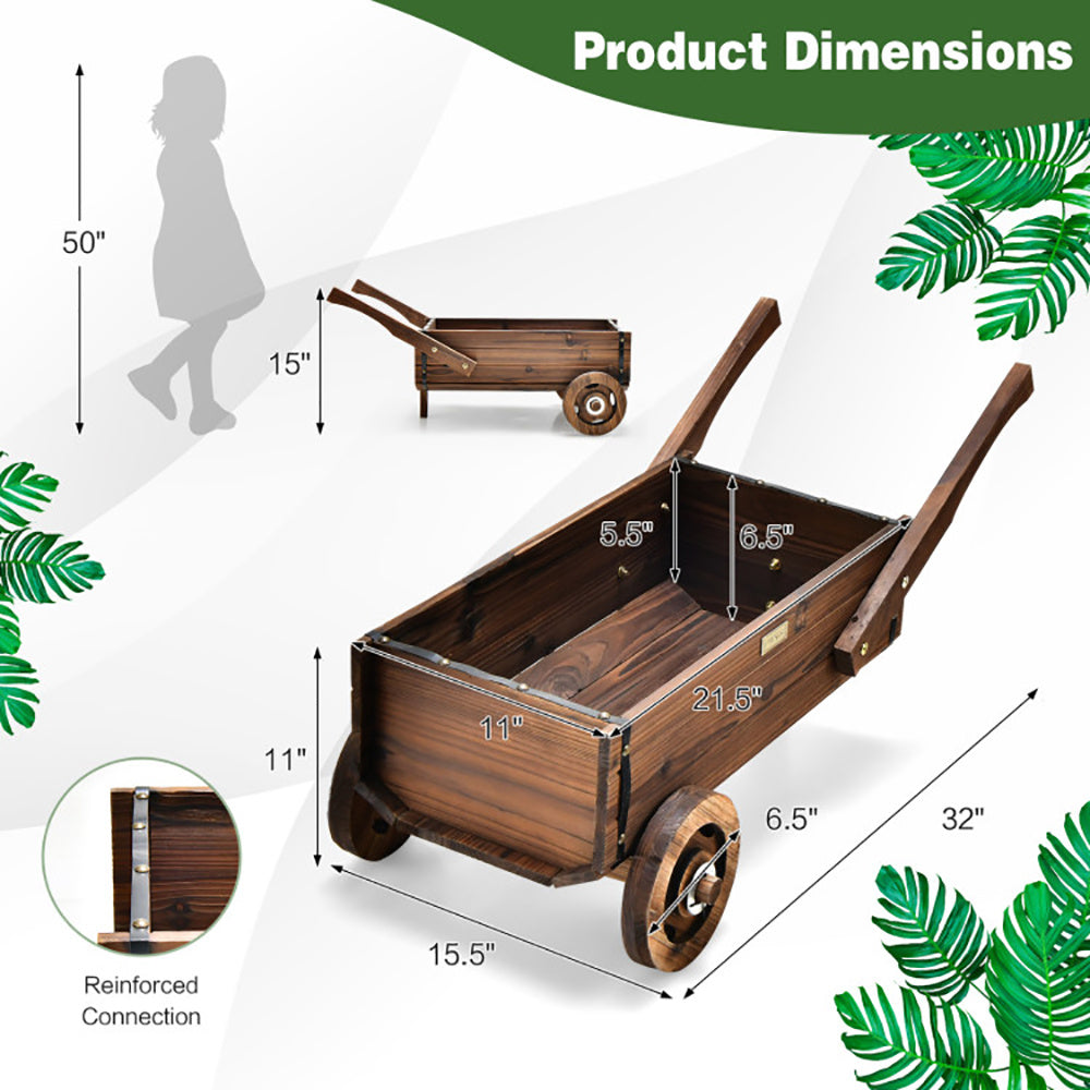 Pflanzkasten aus Holz mit Rädern