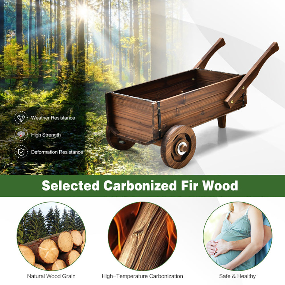Pflanzkasten aus Holz mit Rädern