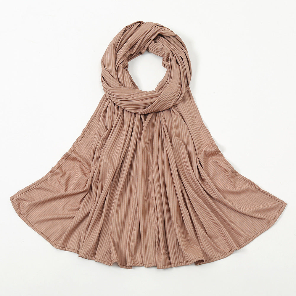 Écharpe en tricot de coton rayé pour femme