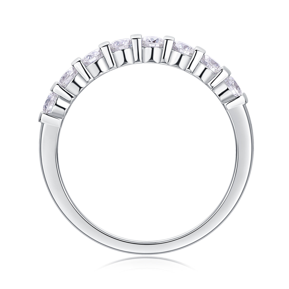 Luxuriöser Moissanit-Silberring mit Diamanten