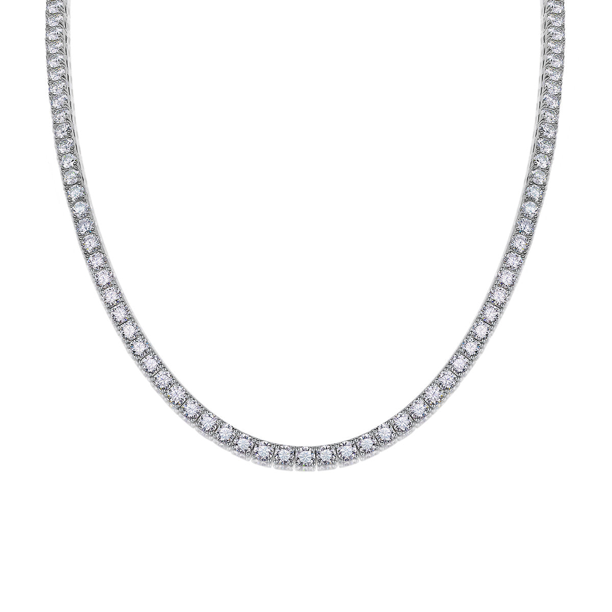 Luxuriöse Halskette aus Mosan-Diamant-Silber 925