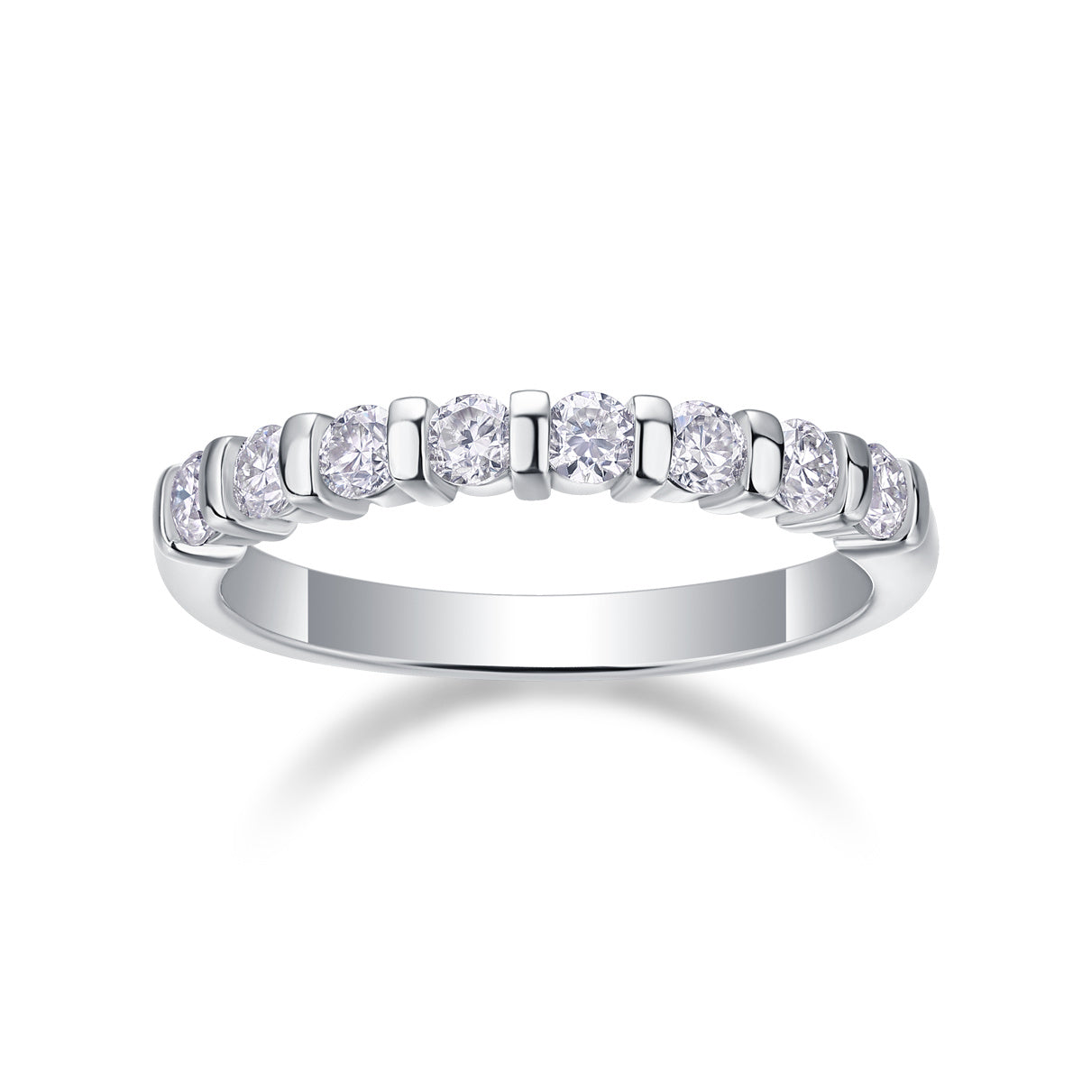 Luxuriöser Moissanit-Silberring mit Diamanten