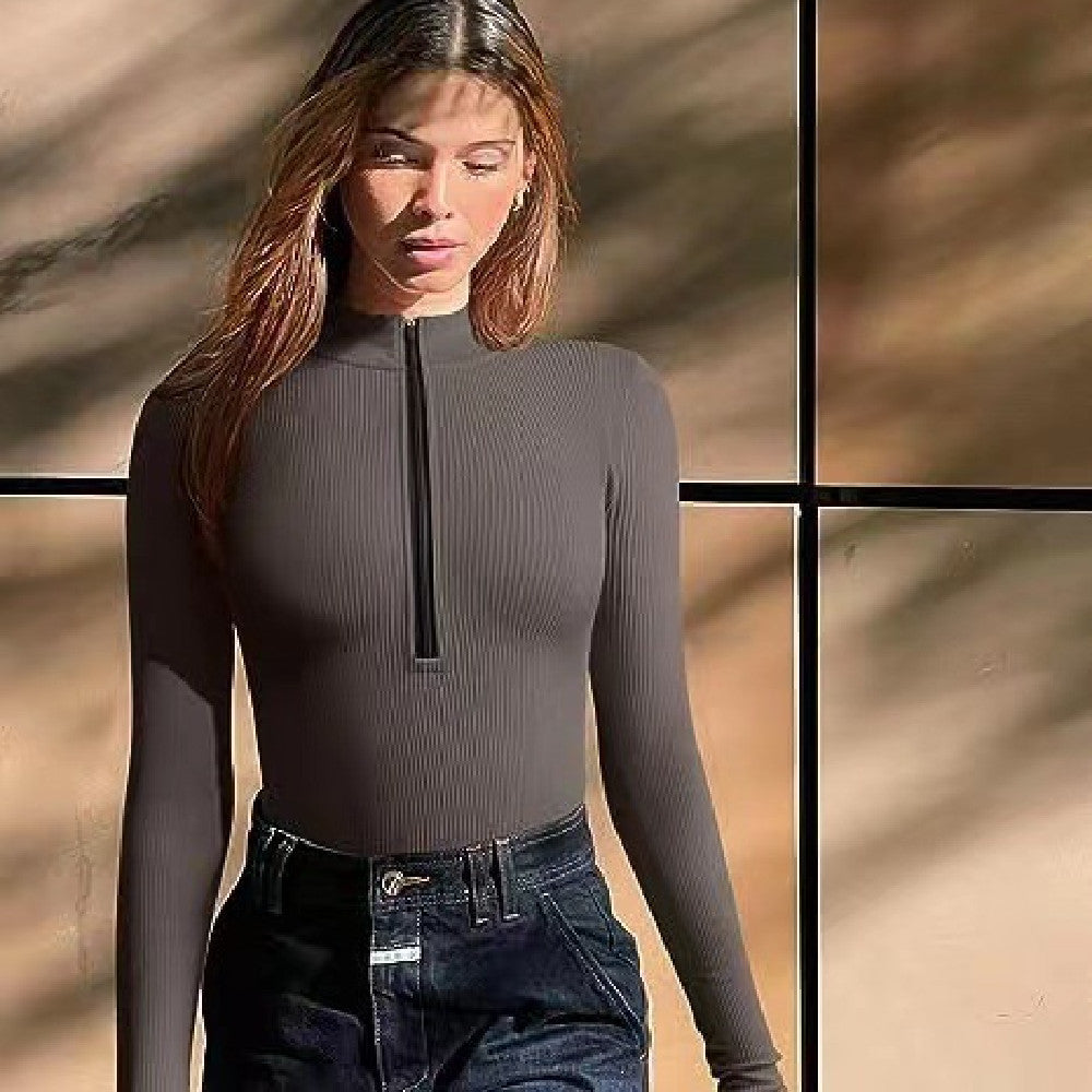 Slim Fit Jumpsuit mit Reißverschluss