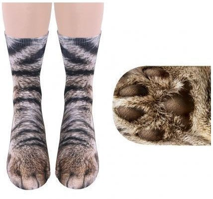 3D Cat Paw Long Socks – Unisex Fun