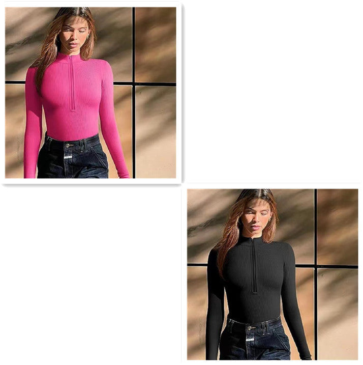 Slim Fit Jumpsuit mit Reißverschluss