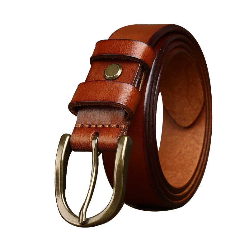Retro-Gürtel mit Kupferschnalle für Herren, 3,3 cm