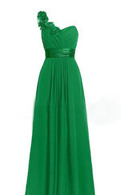 Multicolor Slanted Neck Maxi Dress