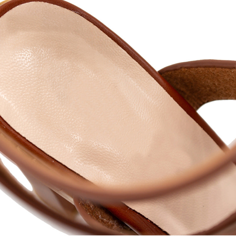 Sandalen mit dickem Absatz in Übergröße für Damen