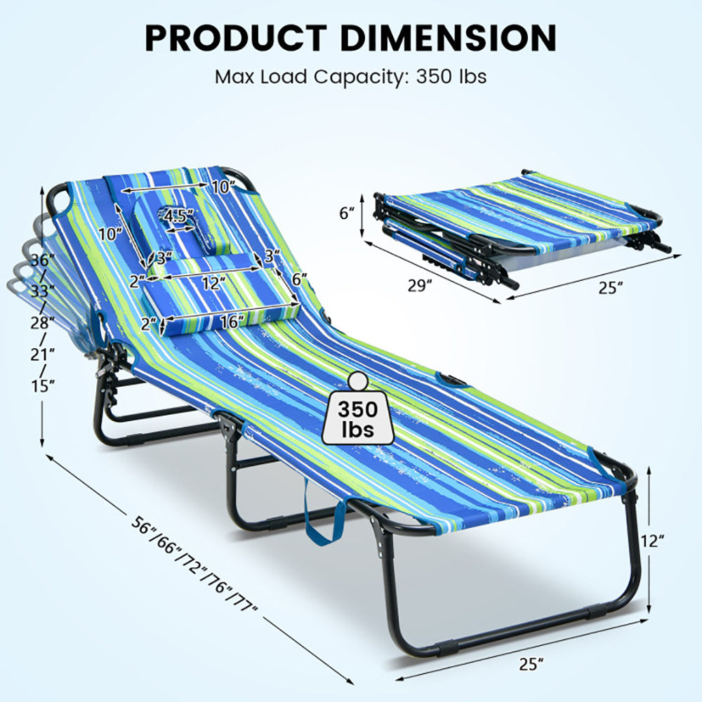 Beach Chaise Lounge Chair w/ Face Hole