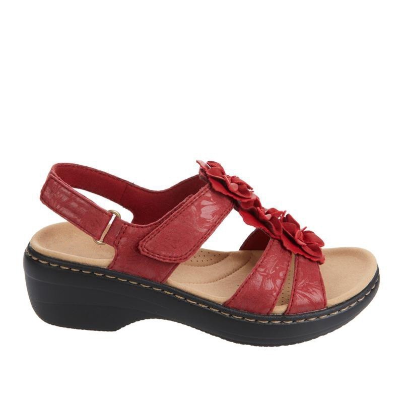 Floral Velcro Wedge Sandals for Women