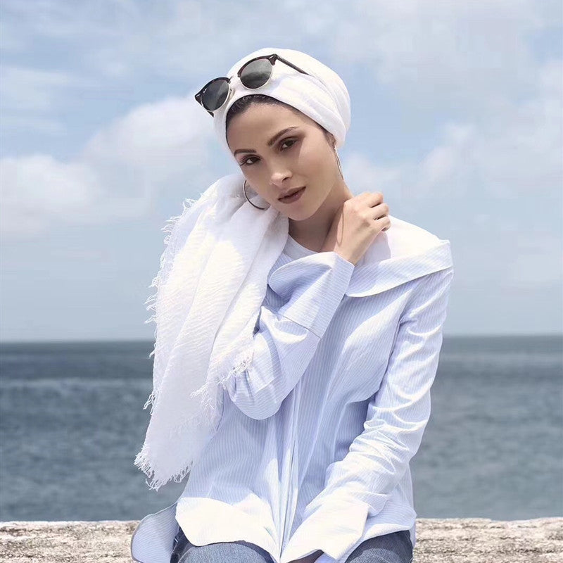 Foulard hijab en coton à bulles