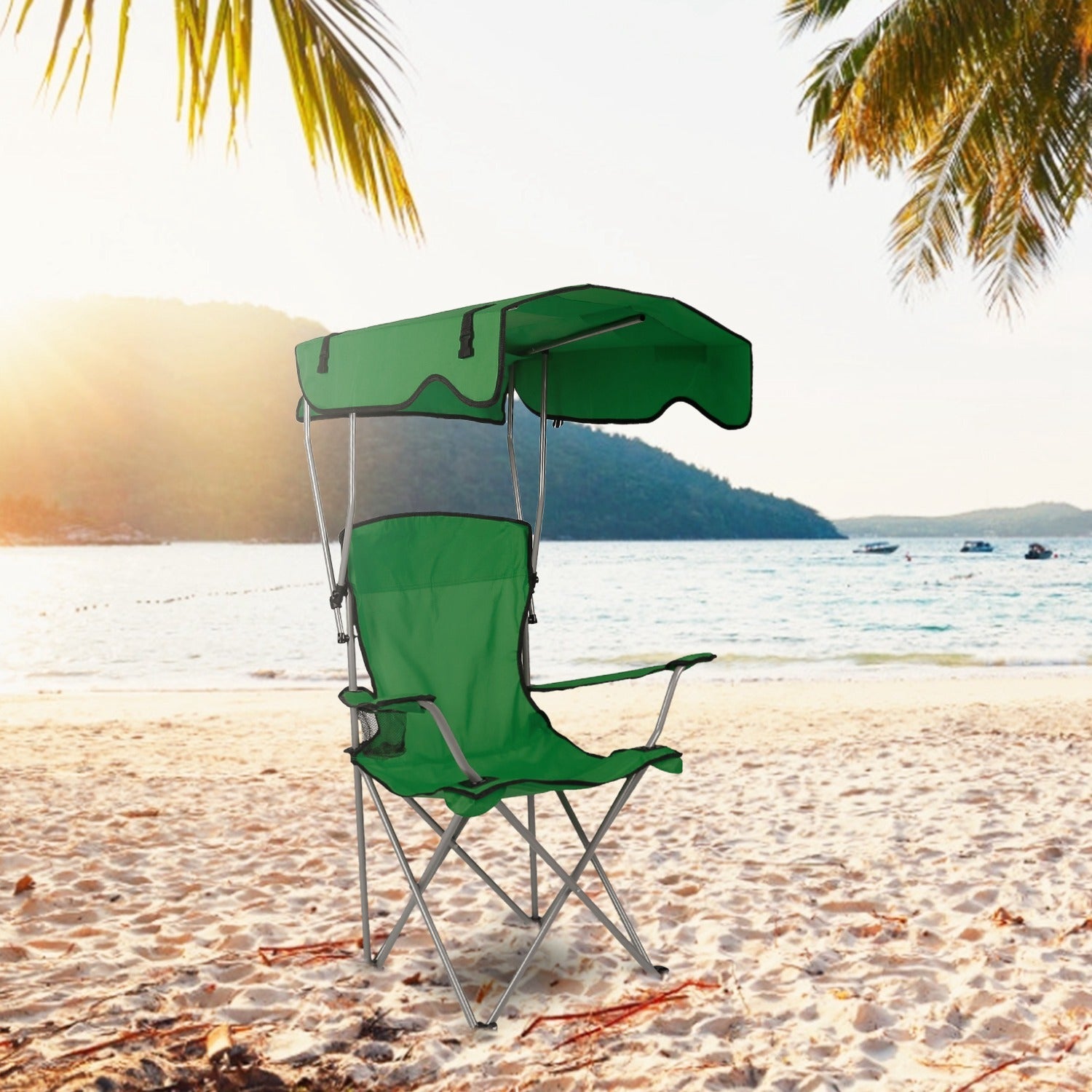 8 Camping Chair with Sunshade – 330lbs Support