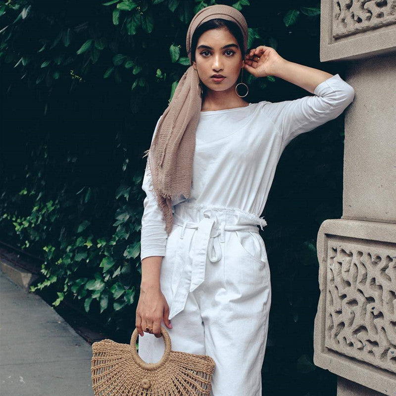 Foulard hijab en coton à bulles