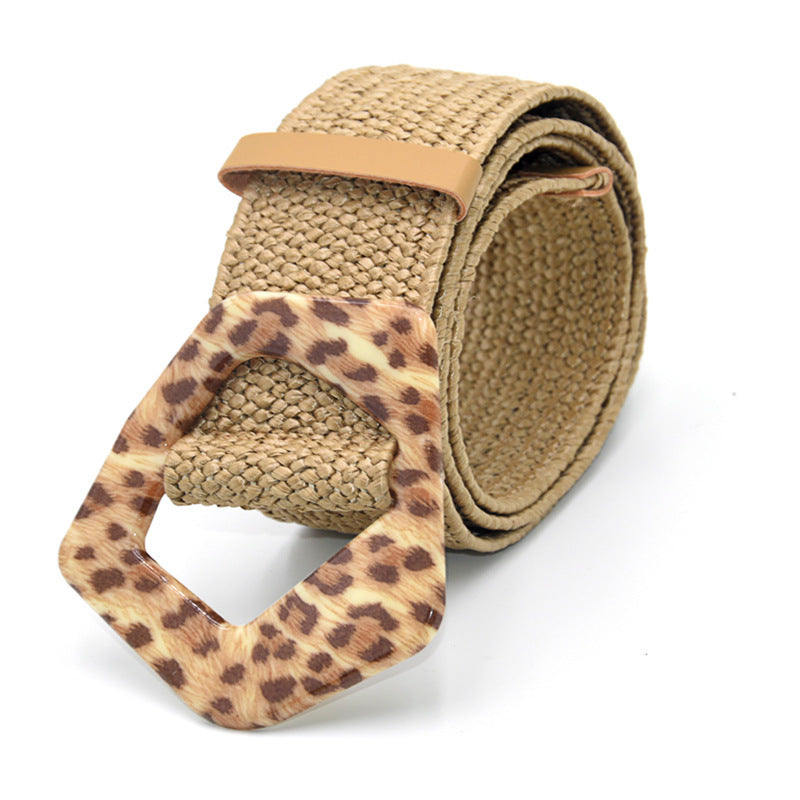 Ceinture large en coton et lin