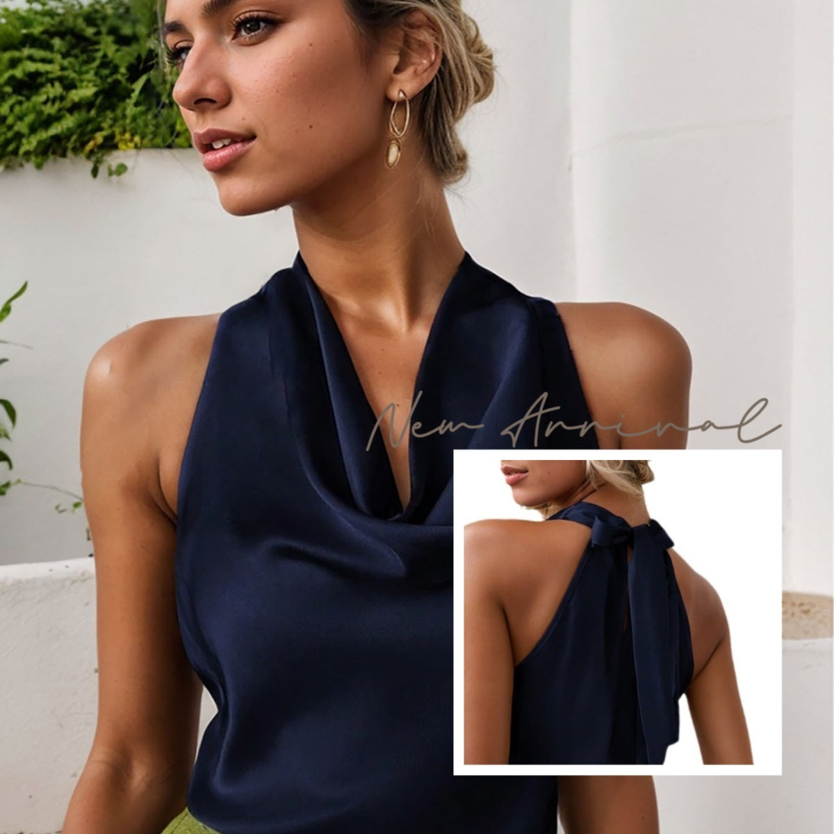 Elegantes Neckholder-Trägertop mit rückenfreiem Schnitt