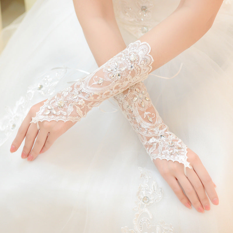 Bridal Long Fingerless Wedding Gloves