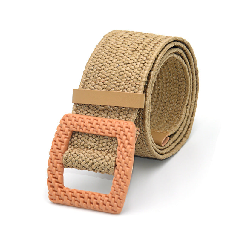 Ceinture large en coton et lin