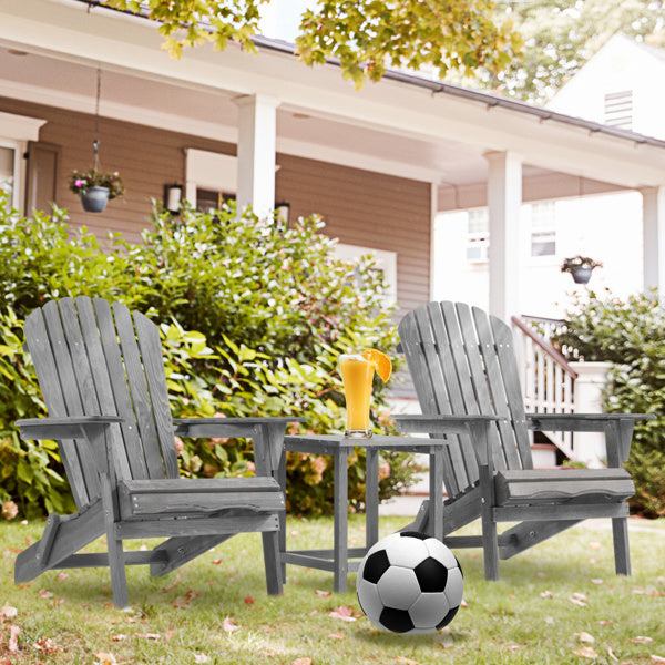 2-Piece Solid Wood Folding Beach Chairs
