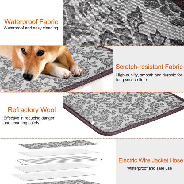 Waterproof Pet Heating Pad with Steel Cord