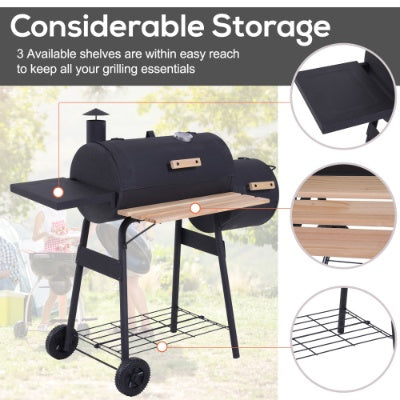 Outsunny 48" Holzkohlegrill &amp; Smoker Combo