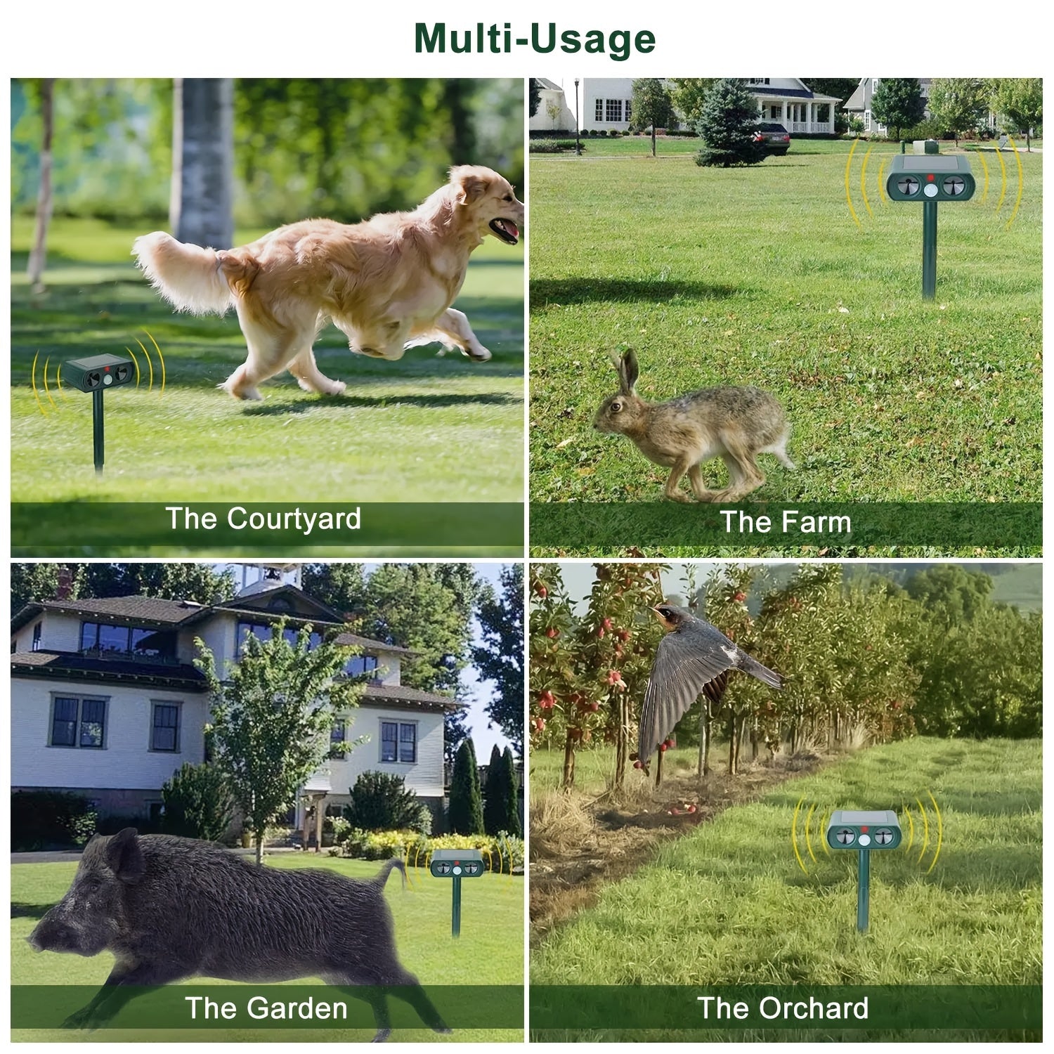 Solar Ultrasonic Animal Repellent Device
