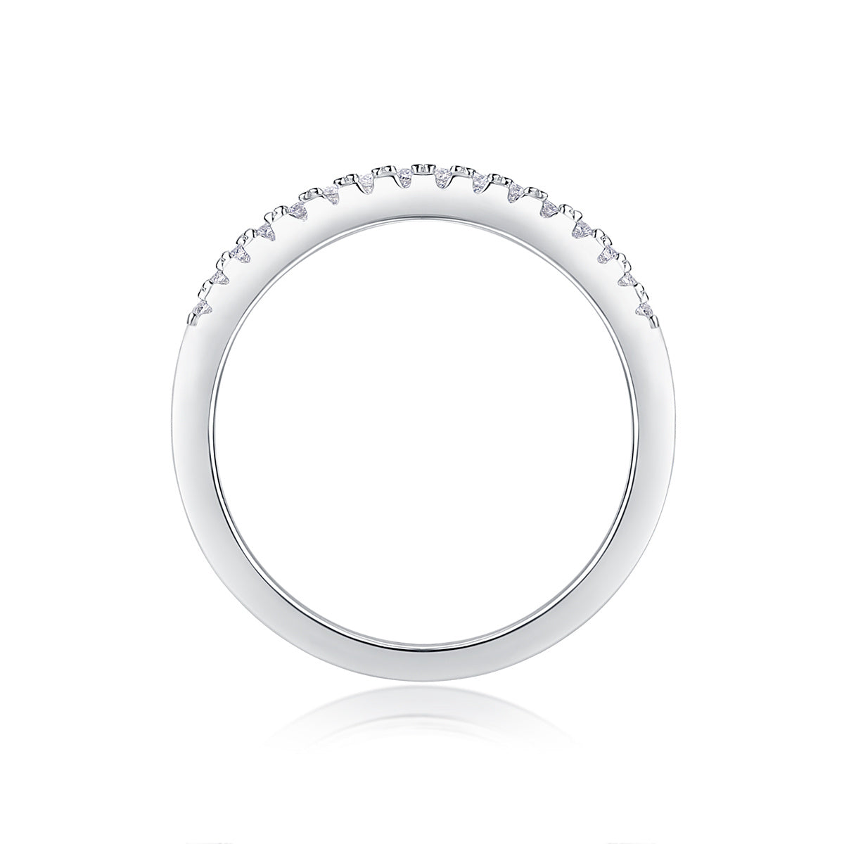 Silberring mit Kronendiamanten und Moissanit