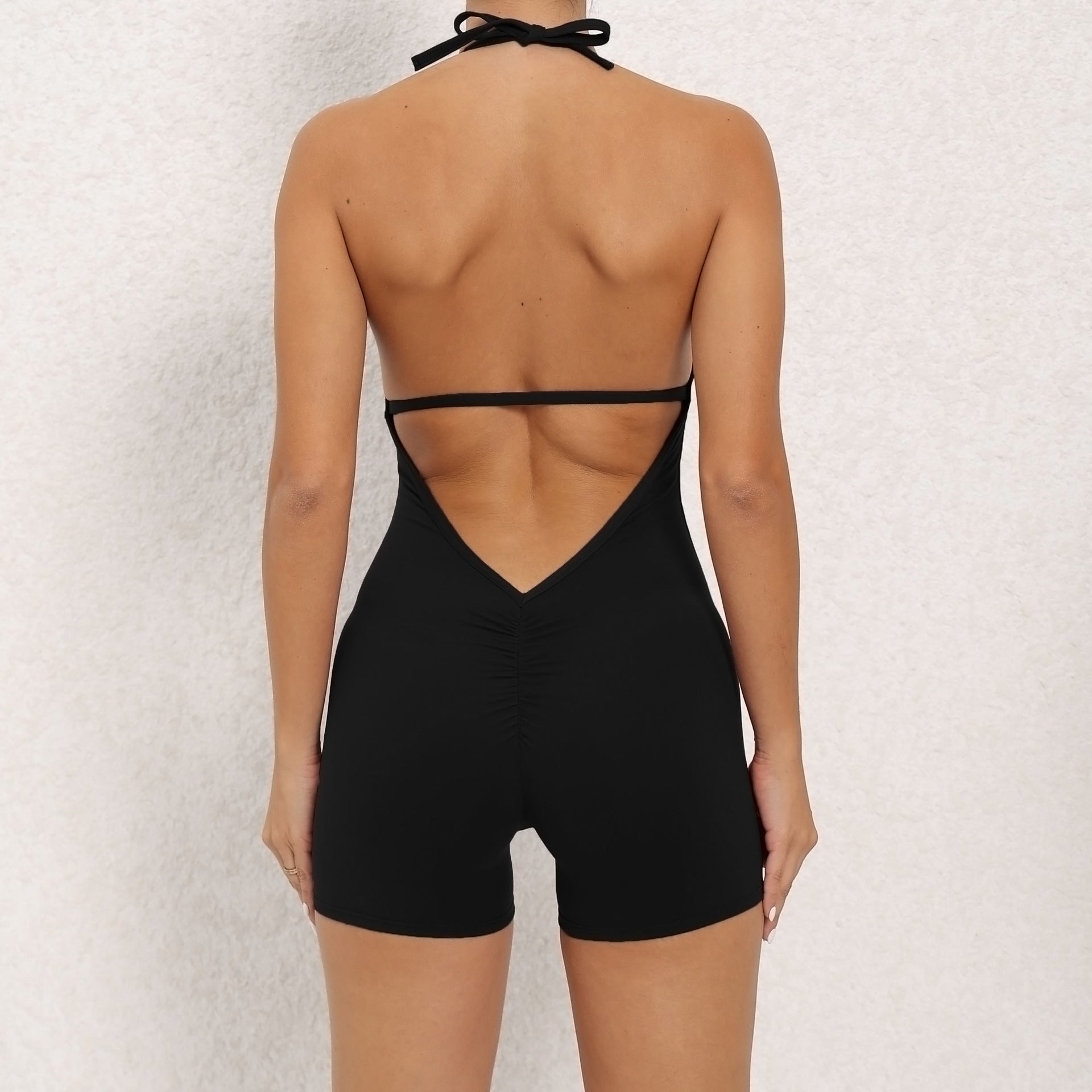 Einteiliger Yoga-Overall mit Neckholder
