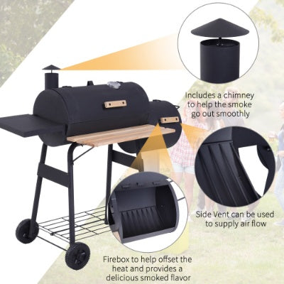 Outsunny 48" Holzkohlegrill &amp; Smoker Combo