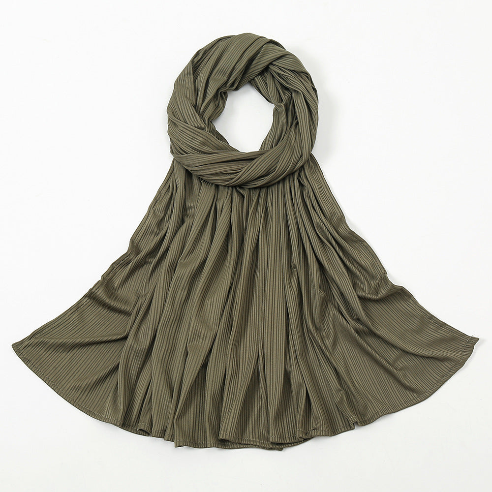 Écharpe en tricot de coton rayé pour femme