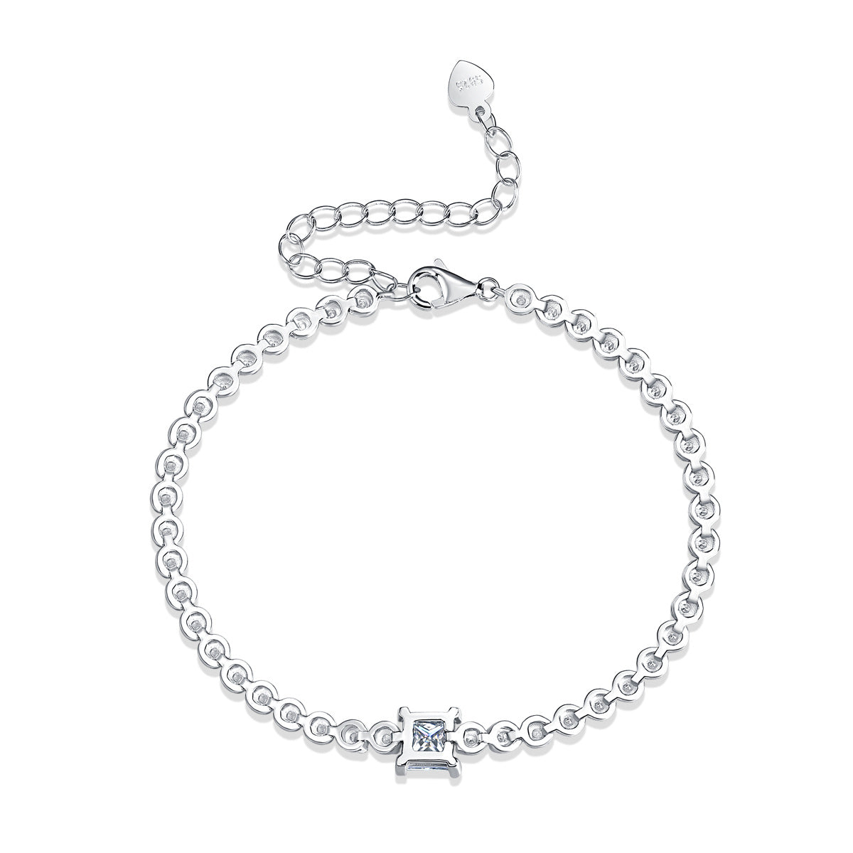 Rubik's Cube Moissanit-Silberarmband