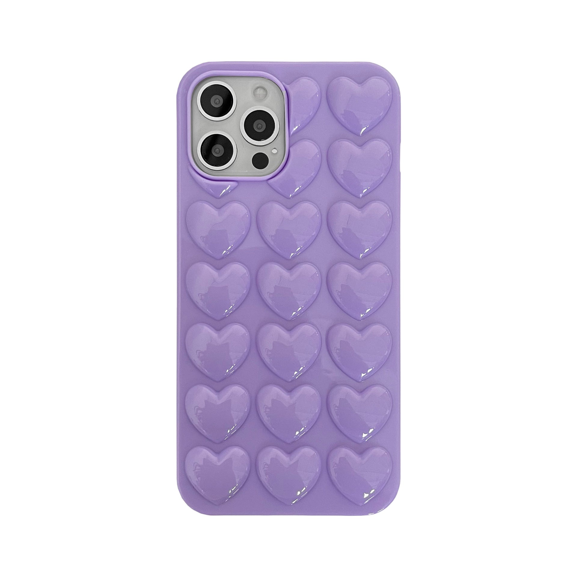 Peach Heart Silicone Phone Case with Lanyard