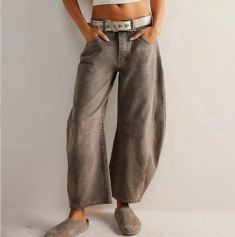 Jean large extensible à jambe large