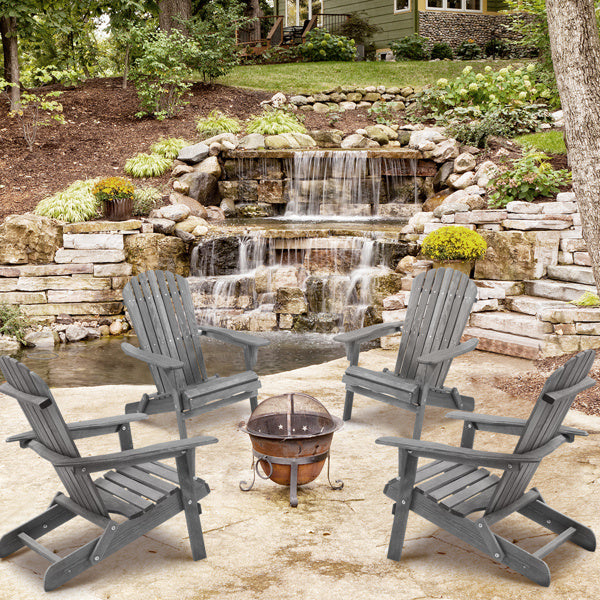 2-Piece Solid Wood Folding Beach Chairs