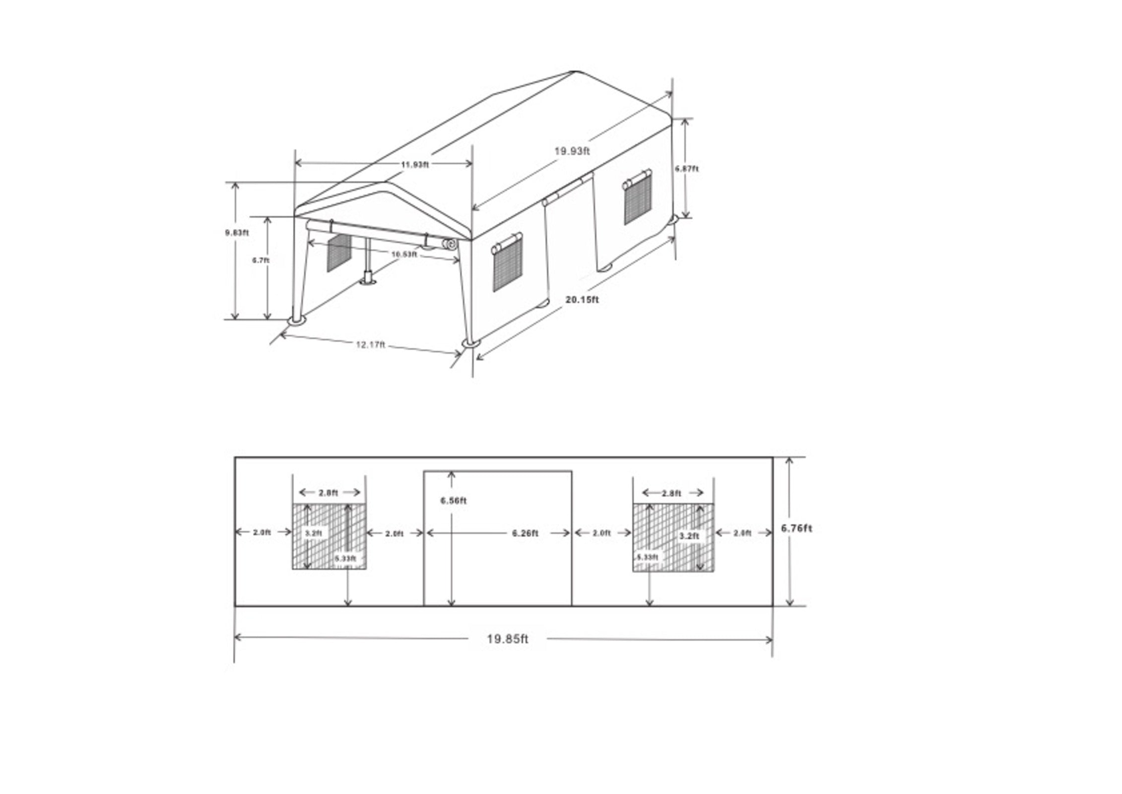 10x20ft Heavy Duty Portable Gazebo