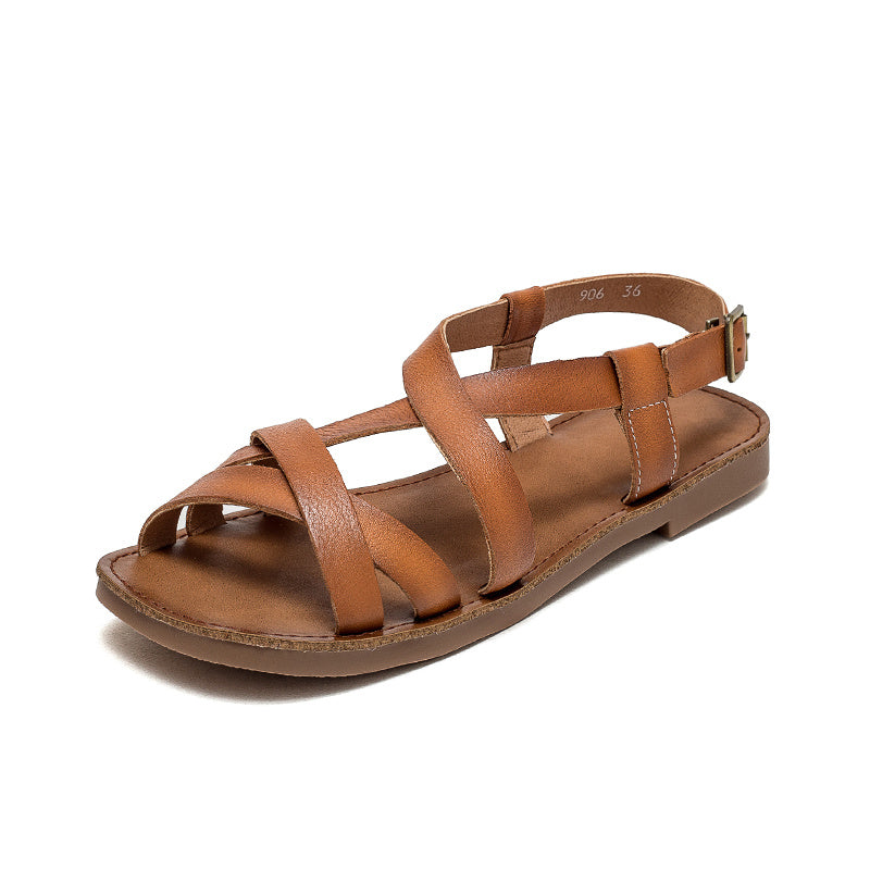 Modische Sandalen mit Retro-Schnalle für Damen