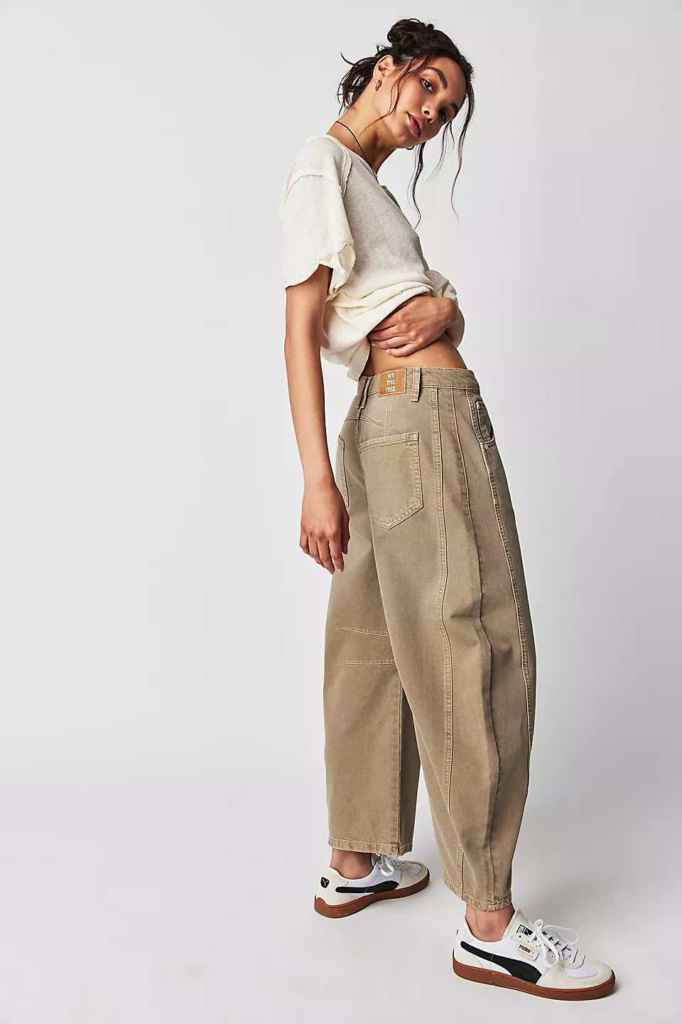 Jean large extensible à jambe large