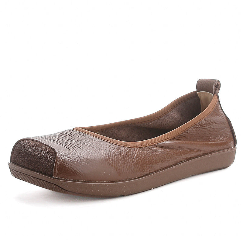 Flache bequeme Herbstschuhe aus Rindsleder