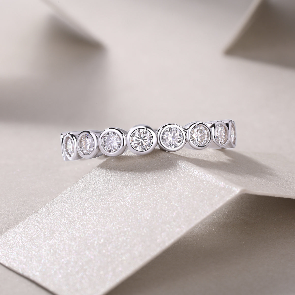 Luxury Moissanite Silver Diamond Ring