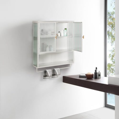 Modern Double Door Wall Cabinet w/ Rails
