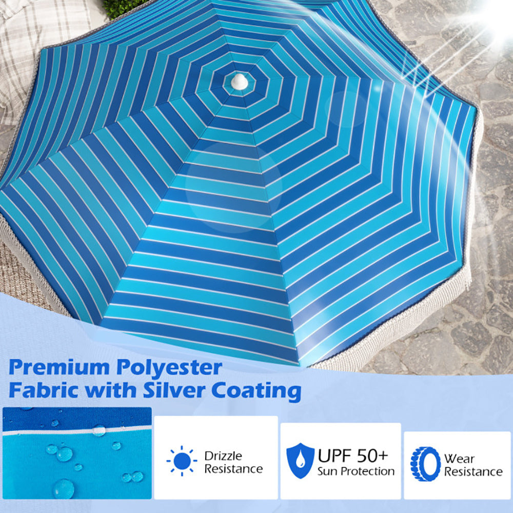 6.5FT Fringe Beach Umbrella w/ Tilt