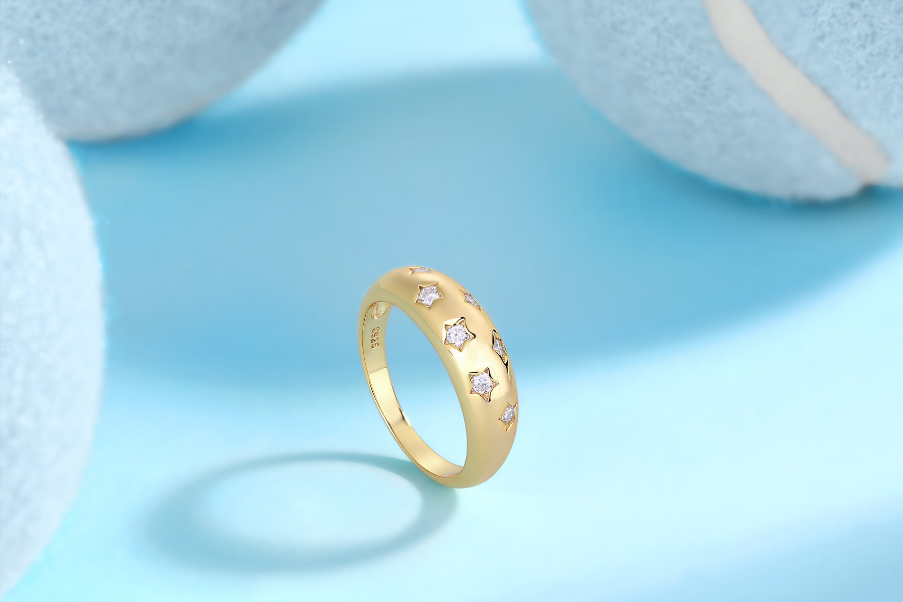 Trendy Moissanite Silver Rings Set